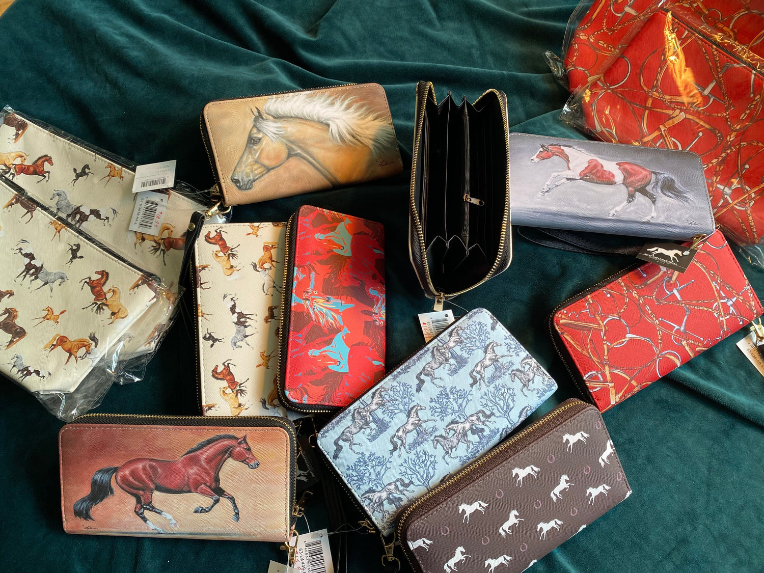 Equestrian Wallets with Removable Wristlets